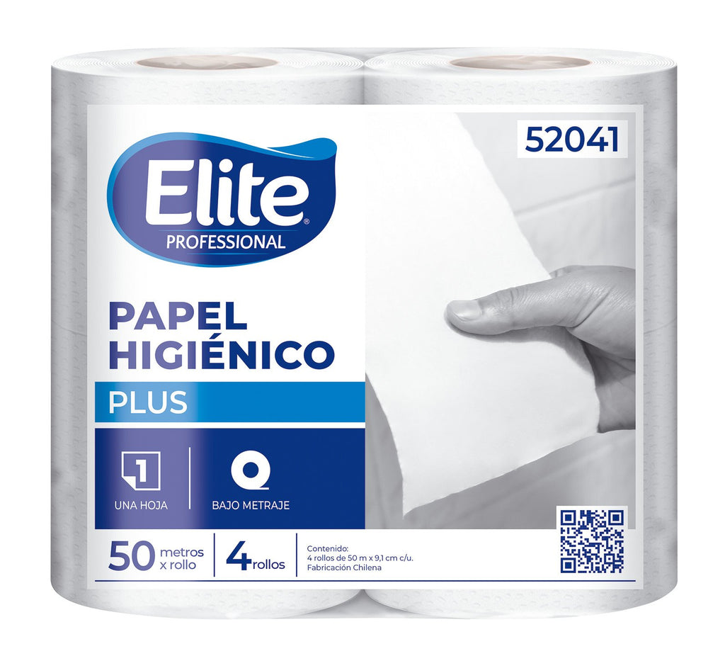 Papel Higiénico Elite Plus Hoja Simple 4 Rollos 50 m - Imagen 1