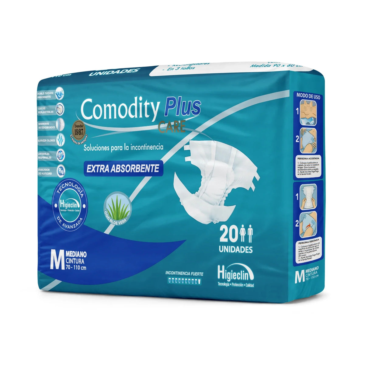 Pañal para Adulto Comodity Plus Care M 20 Unidades - Imagen 1