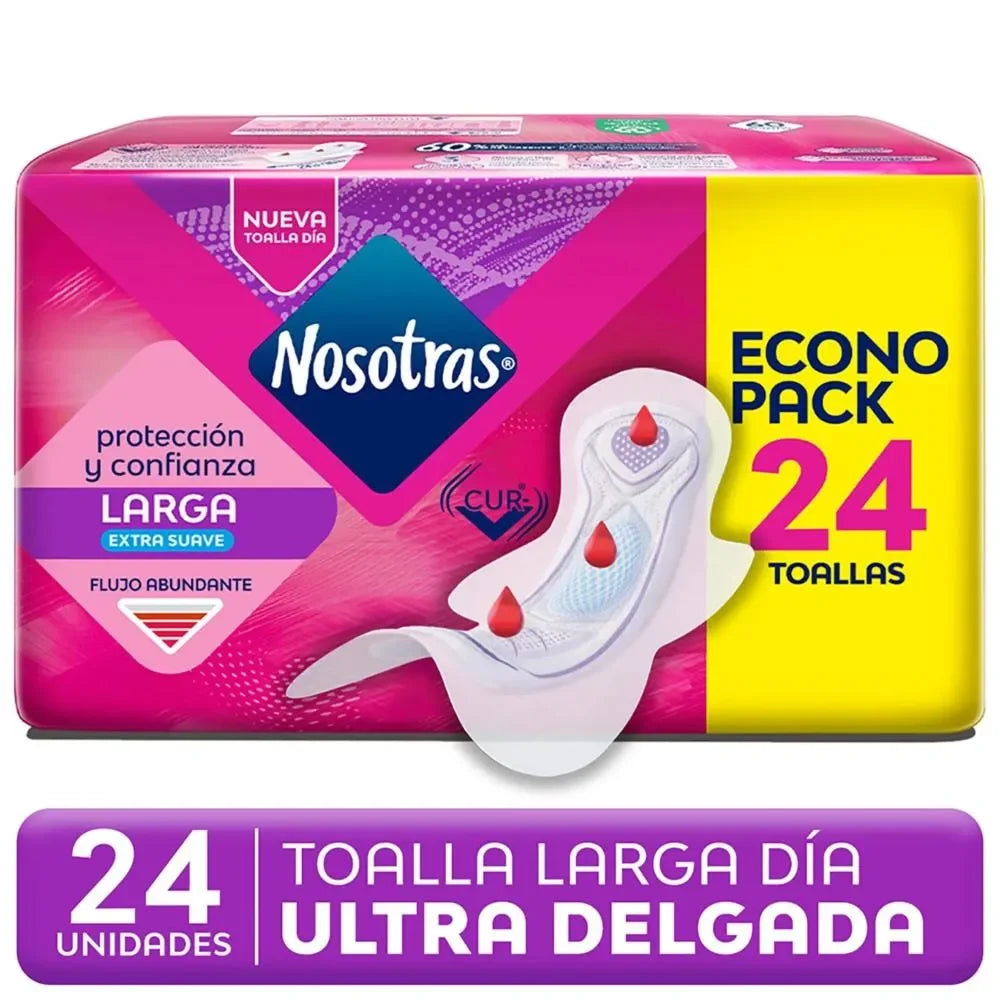 Toalla Larga Nosotras Extra Suave Día 24 Unidades - Imagen 1