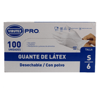 Guantes de Látex Virutex Pro Examinación Con Polvo Talla S Blanco 100 Unidades - Imagen 1