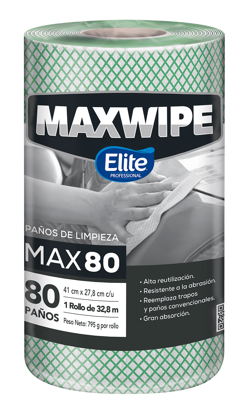 Paño de Limpieza Reutilizable Maxwipe Max 80 Rollo 80 Unidades Verde - Imagen 1