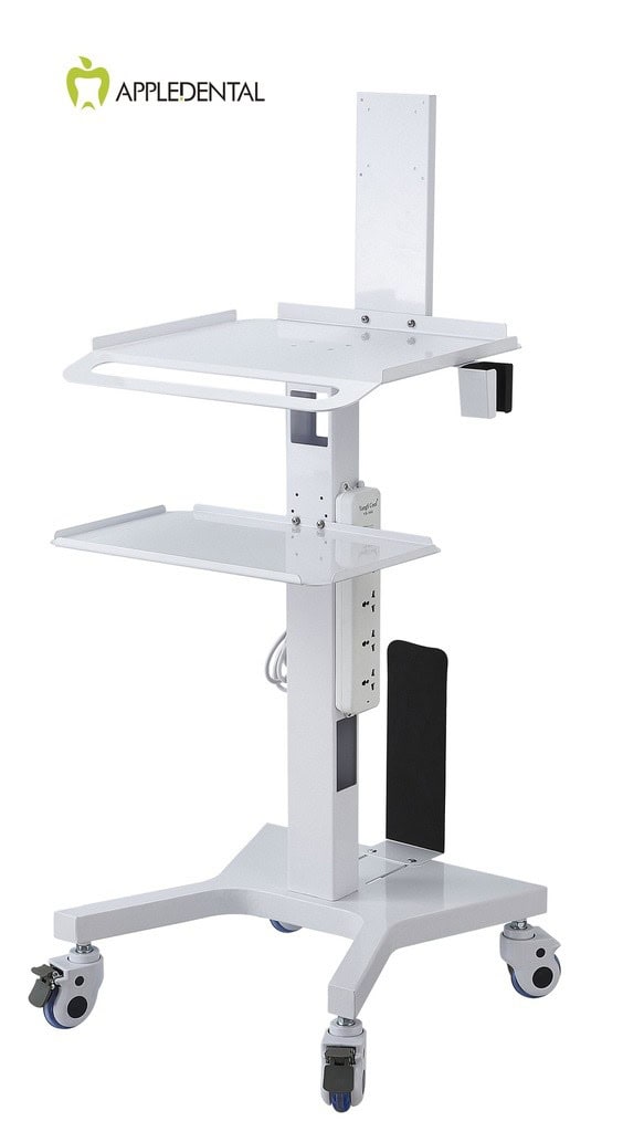 [SIL4191] Mesa carro auxiliar rodante 2 Bandejas + Soporte para Scanner Appledental
