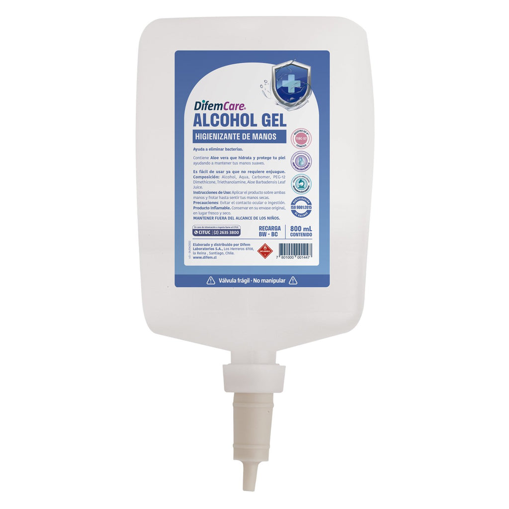 Alcohol Gel Difem Care Higienizante de Manos 70% 800 ml - Imagen 1