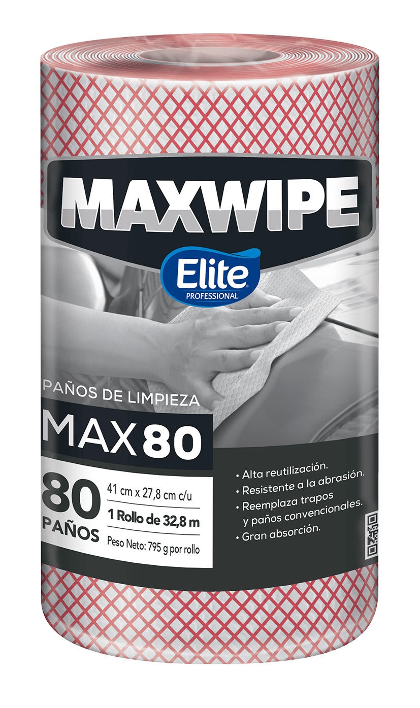 Paño de Limpieza Reutilizable Maxwipe Max 80 Rollo 80 Unidades Rojo - Imagen 1
