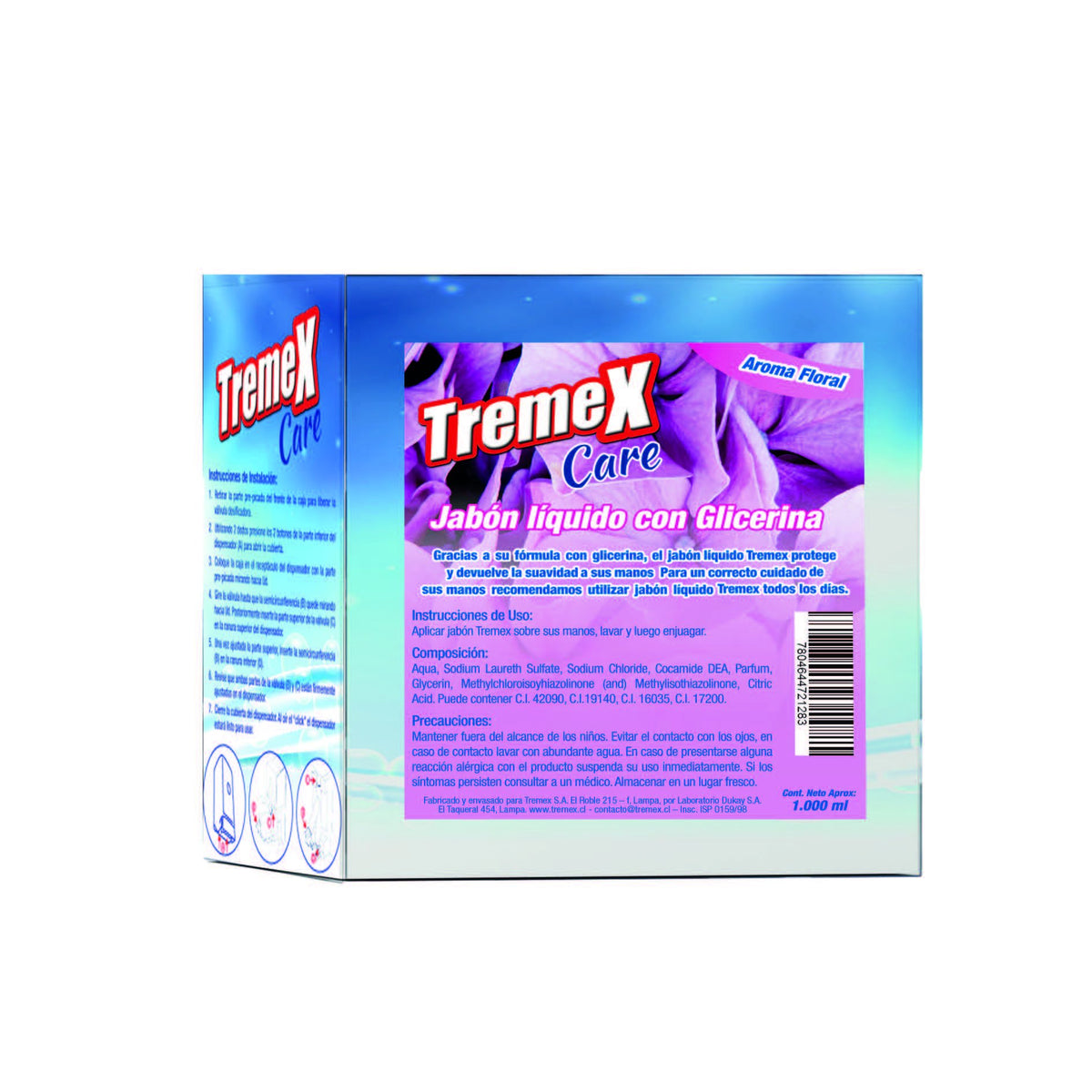 Jabón Líquido para Dispensador Tremex Care Floral con glicerina 1 L - Imagen 1