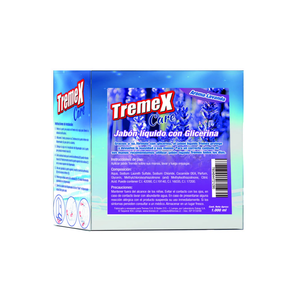 Jabón Líquido para Dispensador Tremex Care Lavanda con glicerina 1 L - Imagen 1