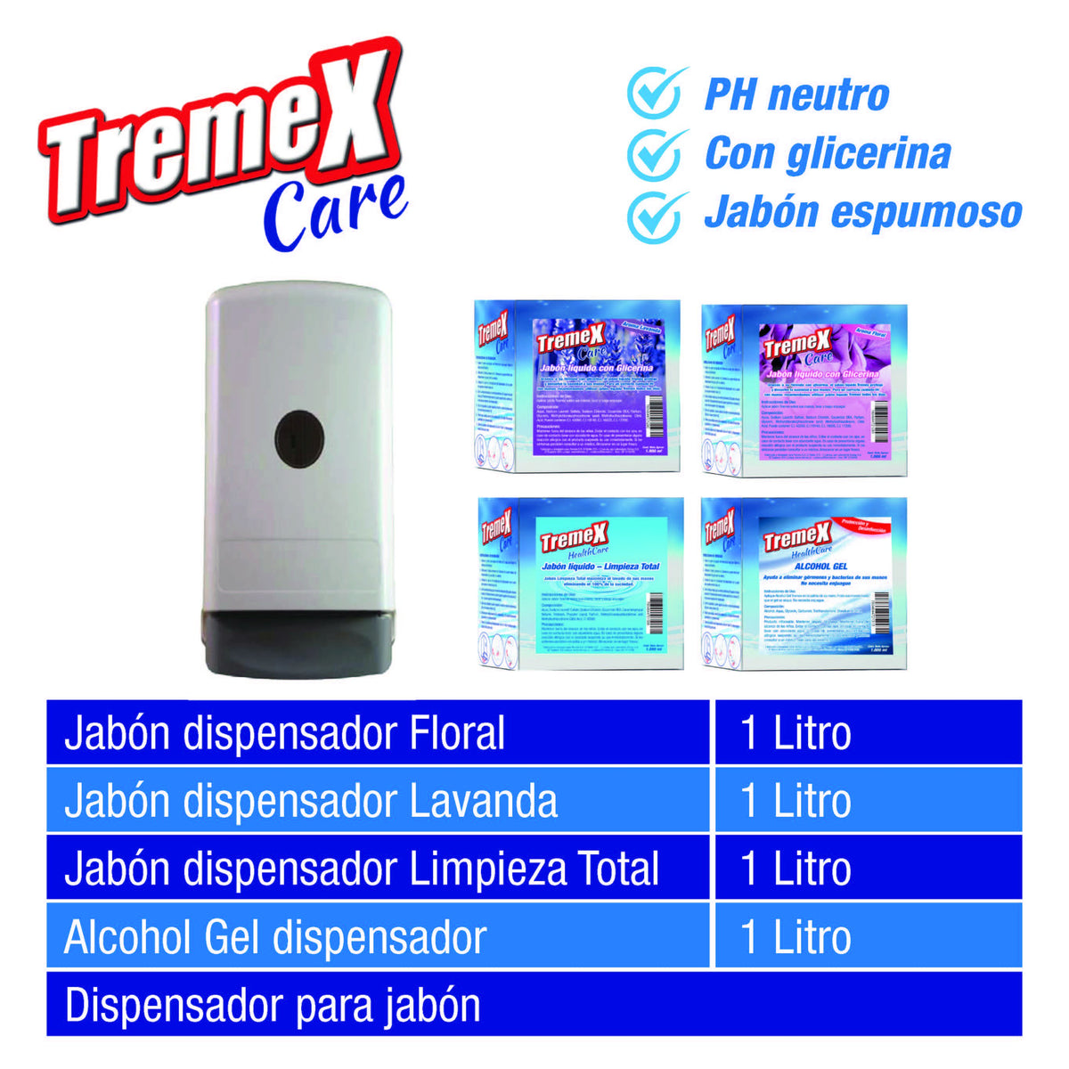 Jabón Líquido para Dispensador Tremex Care Lavanda con glicerina 1 L - Imagen 3