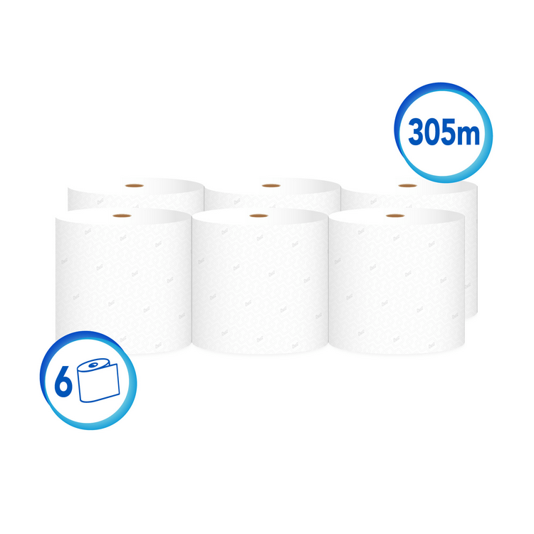 Toalla de Papel Scott Jumbo 6 Rollos 305 m Hoja Simple - Imagen 3