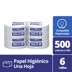Papel Higiénico Tecnoroll Hoja Simple 6 Rollos 500 m - Imagen 2