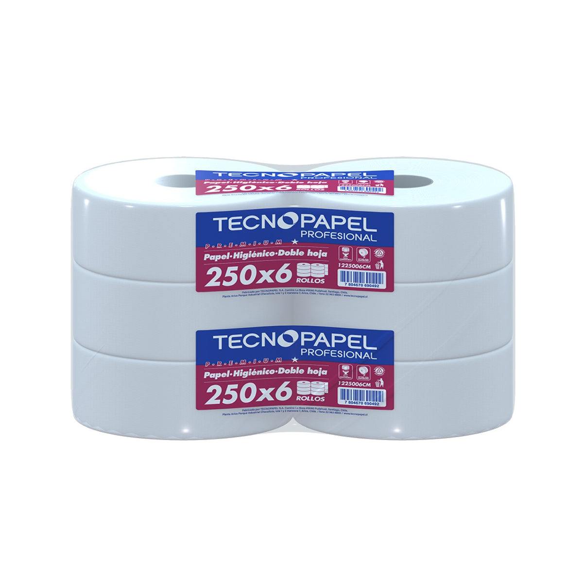 Papel Higiénico Tecnopapel Premium Doble Hoja 6 Rollos 250 m - Imagen 1