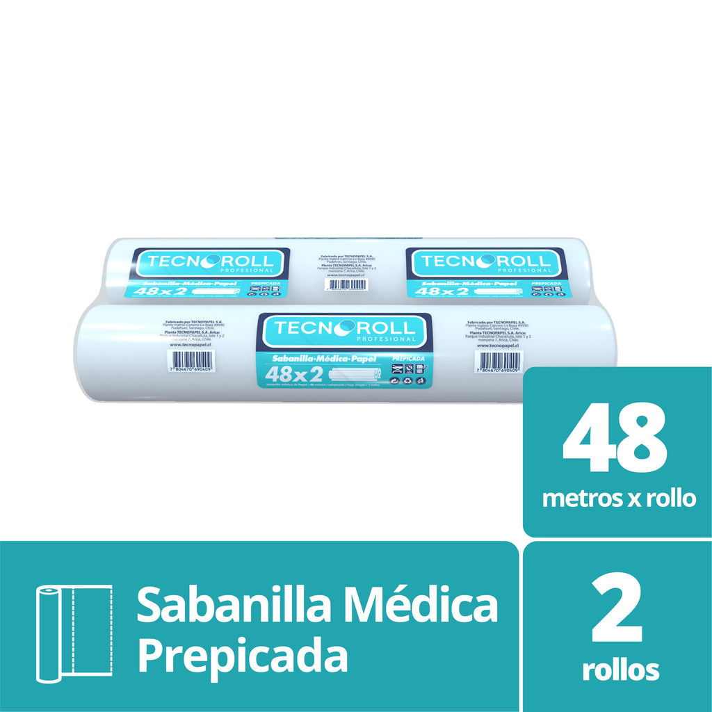 Sabanilla Tecnoroll Prepicada Pack de 2 Rollos 50 cm x 48 M - Imagen 2