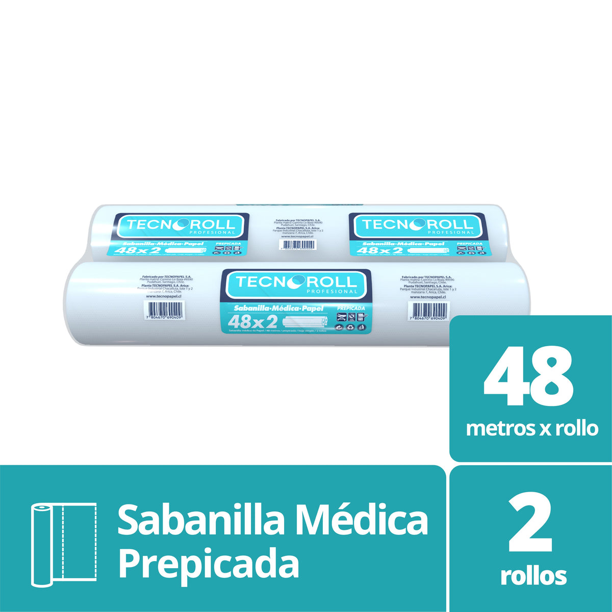 Sabanilla Tecnoroll Prepicada Pack de 2 Rollos 50 cm x 48 M - Imagen 2
