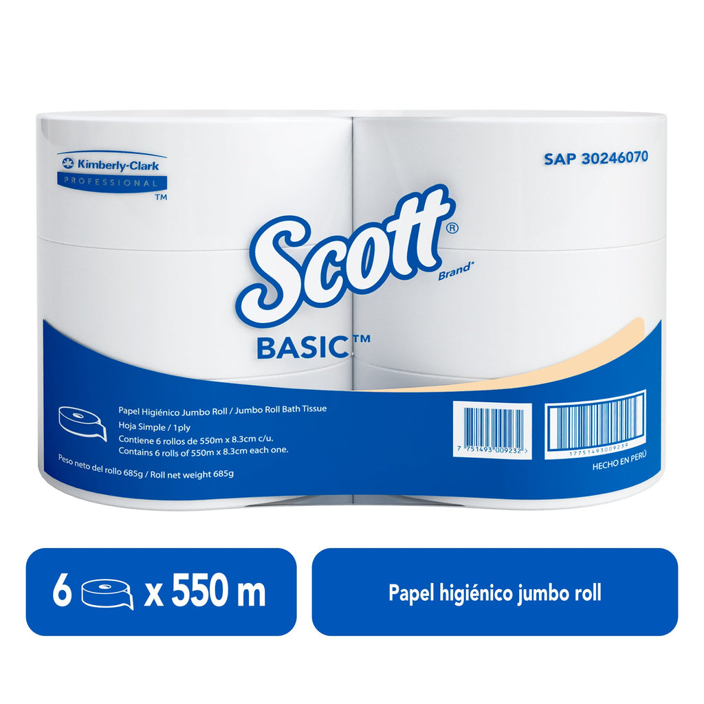 Papel Higiénico Scott Hoja Simple 6 Rollos 550 M - Imagen 2