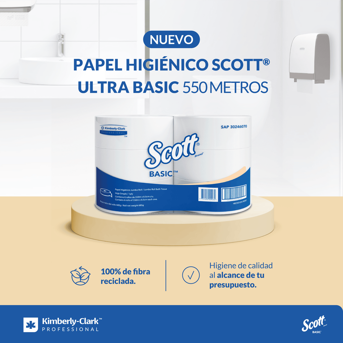 Papel Higiénico Scott Hoja Simple 6 Rollos 550 M - Imagen 3
