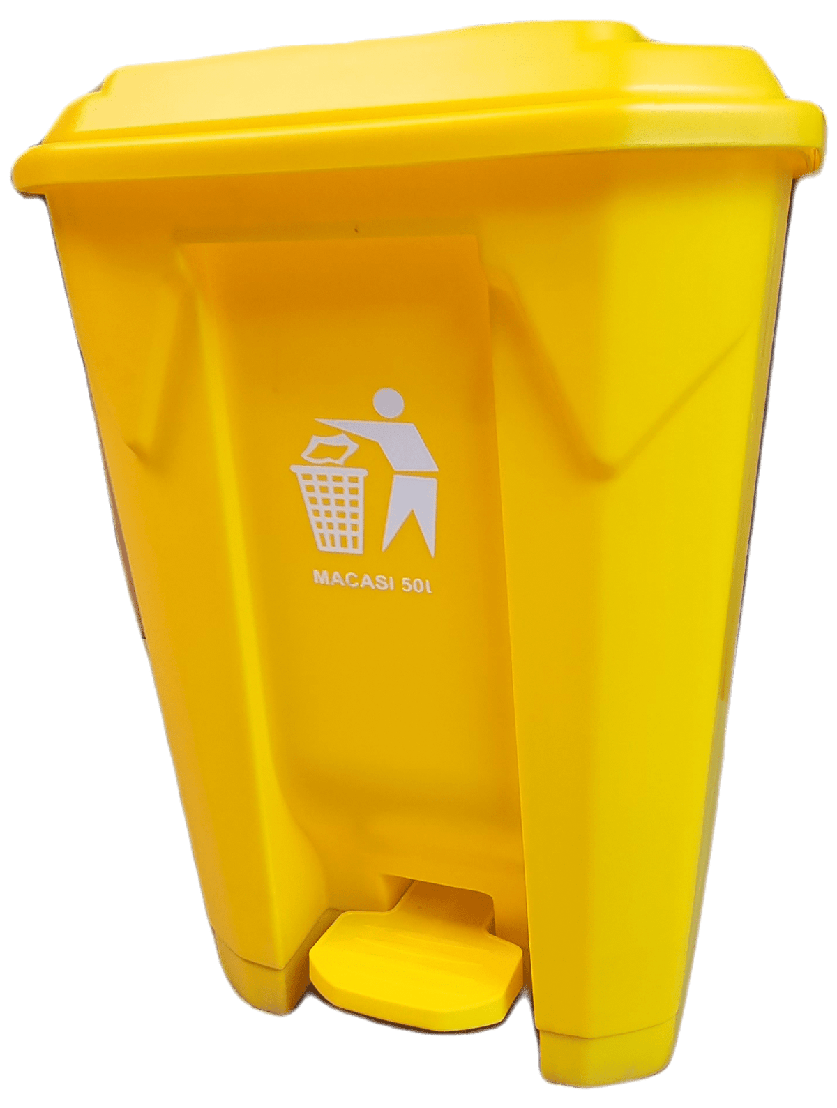 Basurero Macasi con Tapa y Pedal Amarillo 50 L - Imagen 1