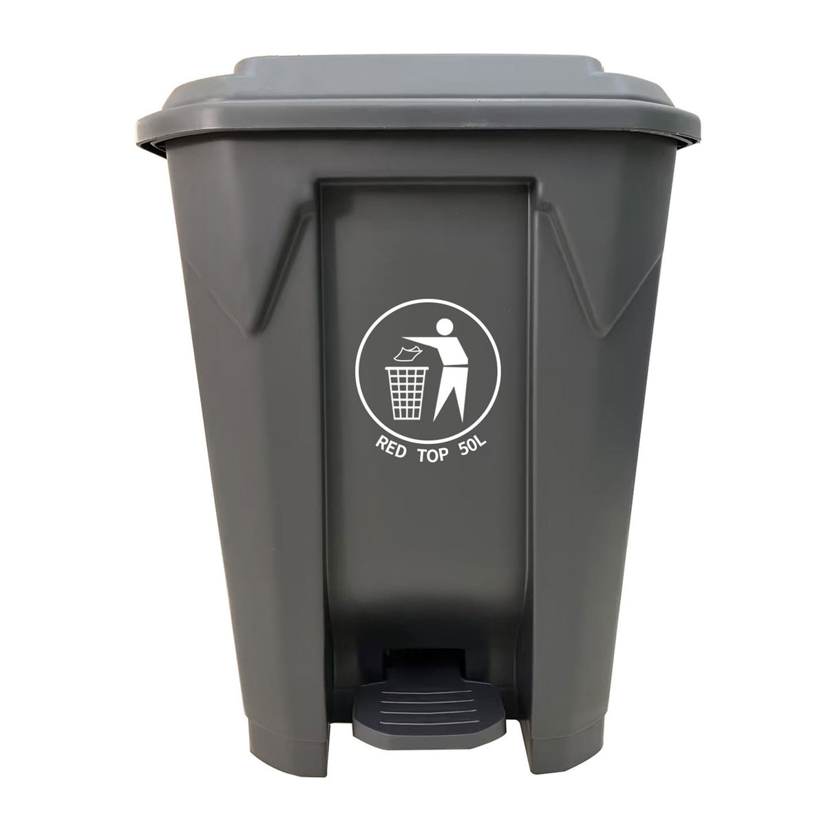 Basurero RedTop con Tapa y Pedal 50 L Gris - Imagen 1