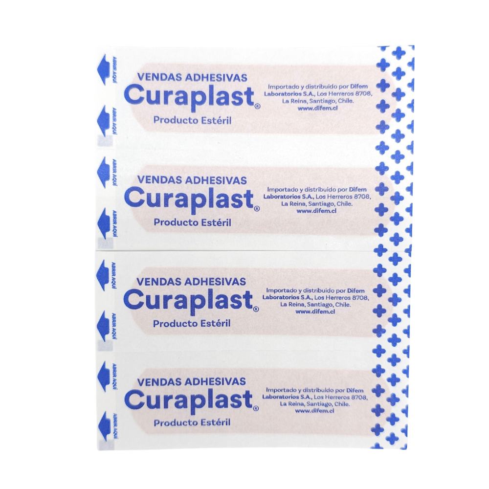 Parche curita Curaplast sobre individual sellado — libre de látex, producto estéril