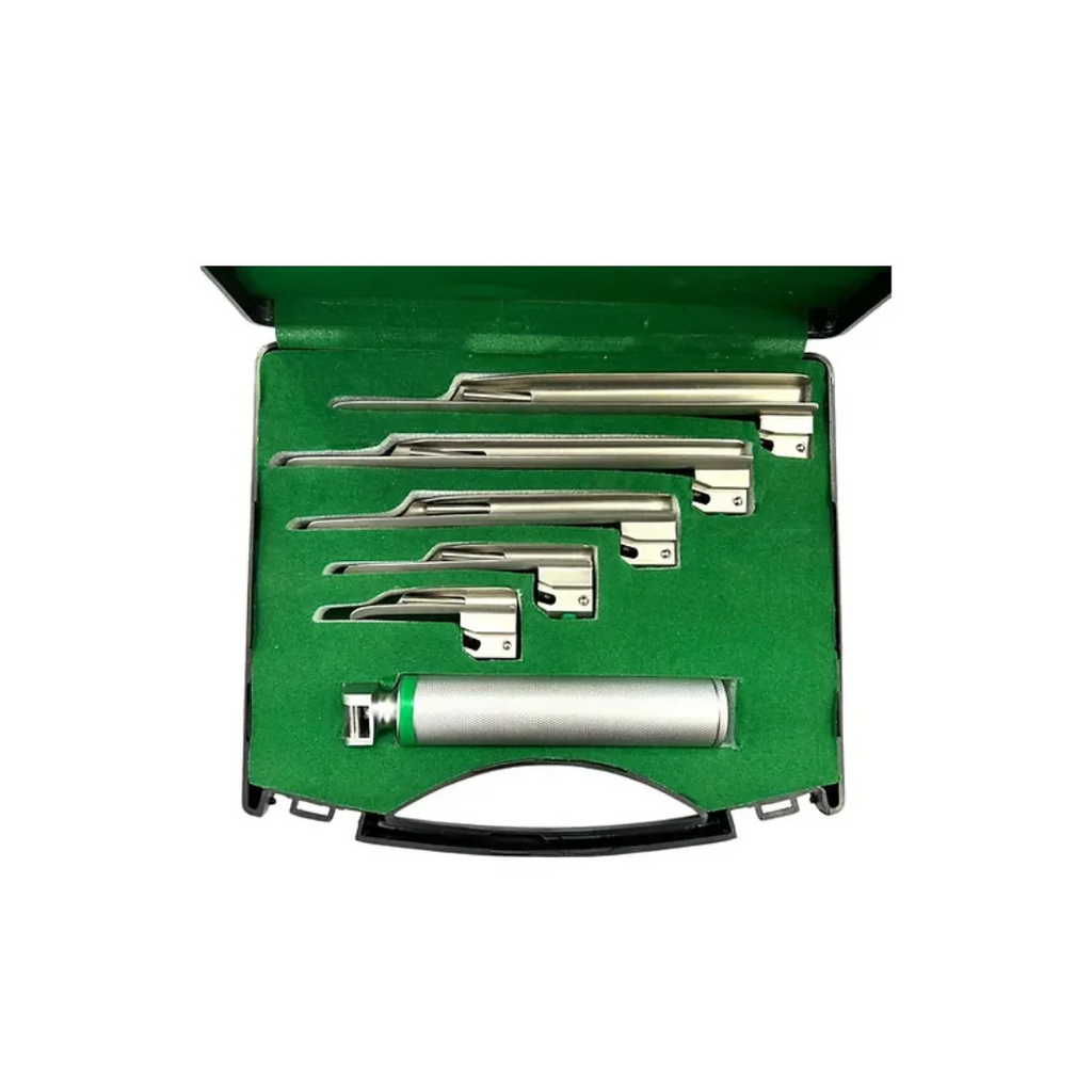 set laringoscopio fibra optica hojas rectas miller
