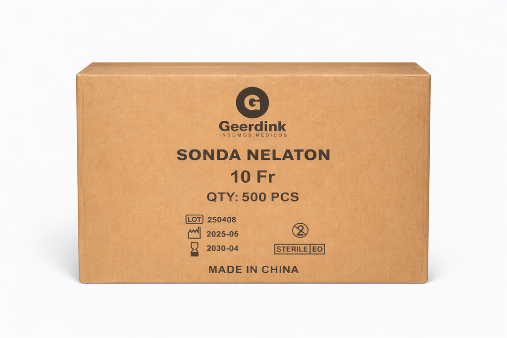 Sonda Nelaton Estéril Geerdink Nº10 Fr 40 cm | Caja Madre (10 cajas × 50 unidades)