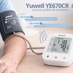 Yuwell YE670CR con función de voz que anuncia los resultados automáticamente