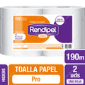 Toalla de Papel Rendipel Pro Una Hoja 190 mts c/u 2 Unid