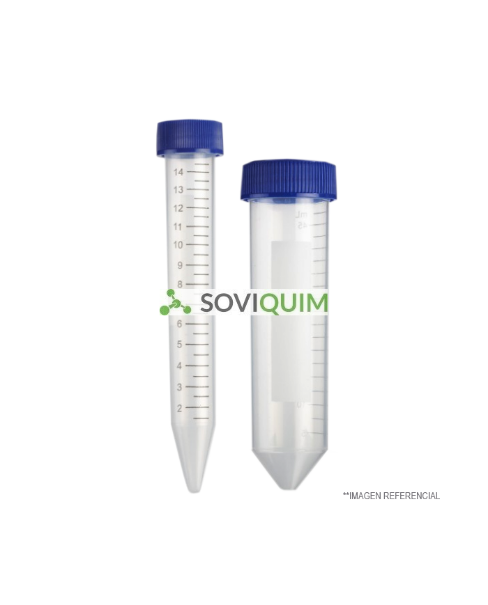Tubo Centrifugo Pp 15 Ml, Esteril, Pack 50 Pcs