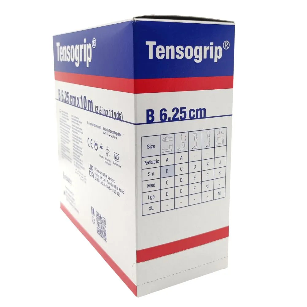 Venda tubular Tensogrip B 6,25 cm — especificaciones empaque talla muñeca-tobillo